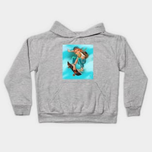 Skate Boarder Girl Kids Hoodie